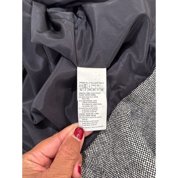 Max Mara Women Blazer Gray Tweed Full Zip Virgin Wool Silk Italian Jacket Size 2 - Picture 6 of 11